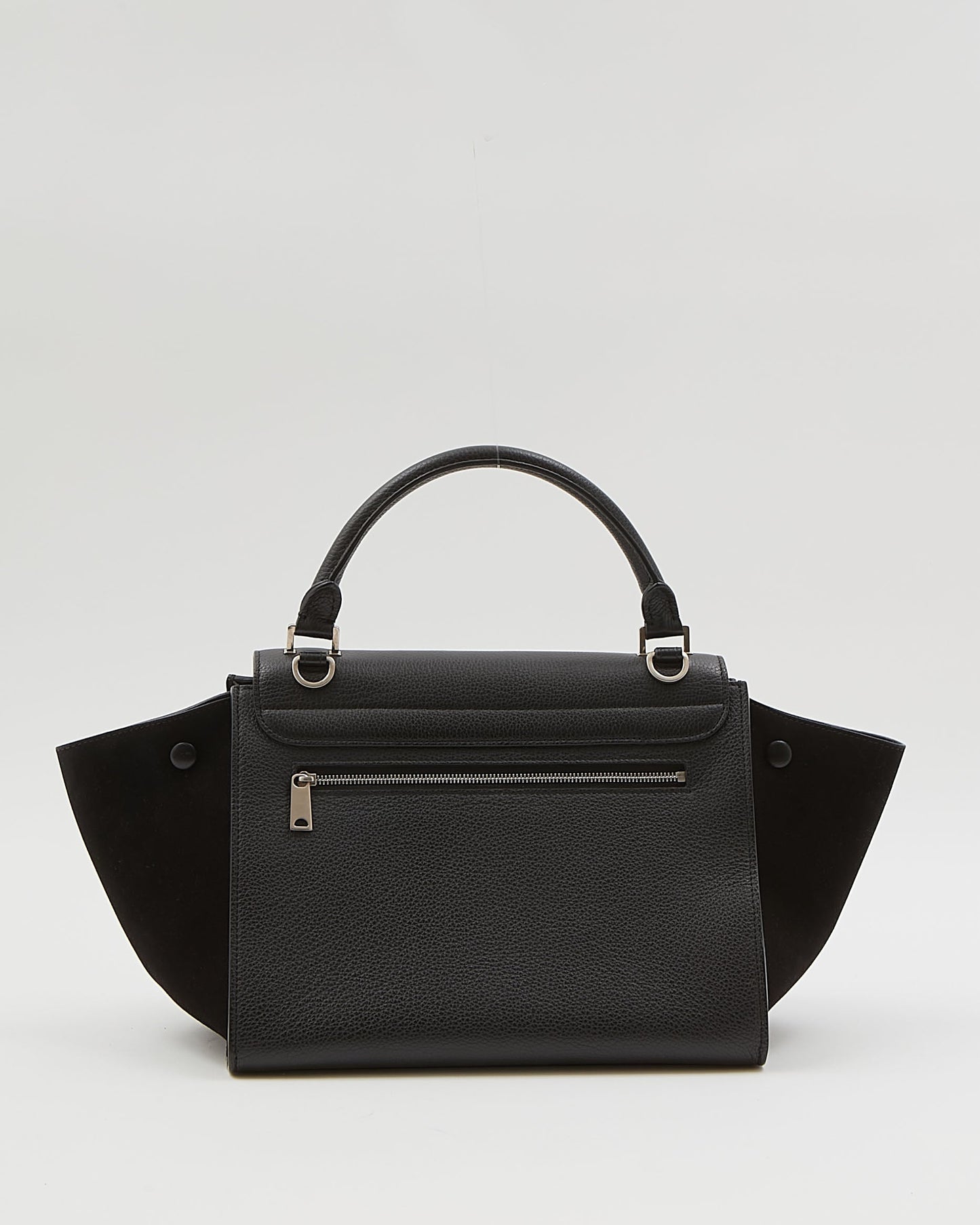 Celine Black Leather & Suede Small Trapeze Bag
