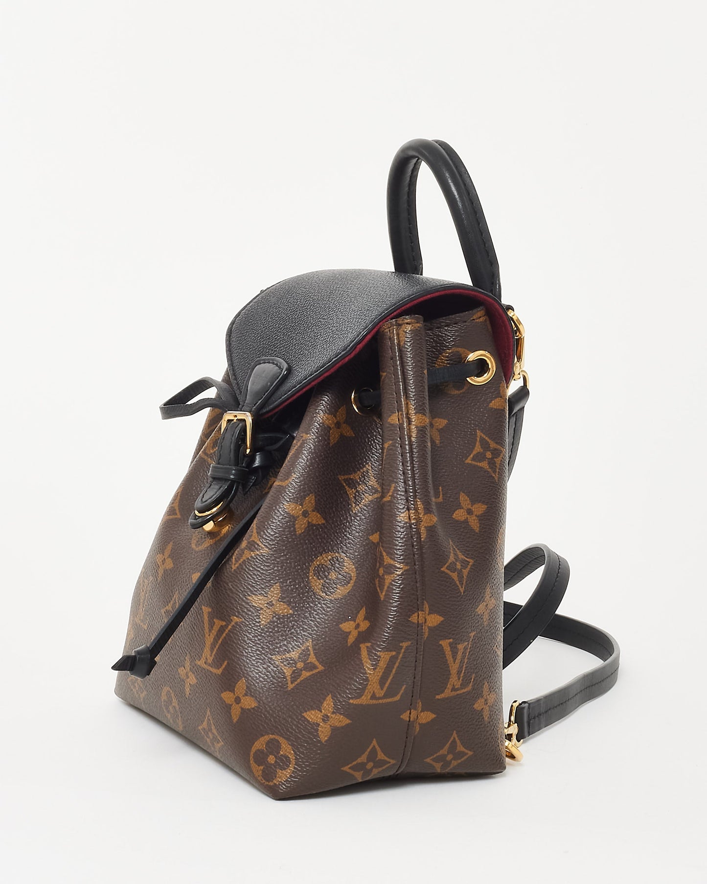 Louis Vuitton Monogram Coated Canvas & Black Leather New Montsouris BB Backpack