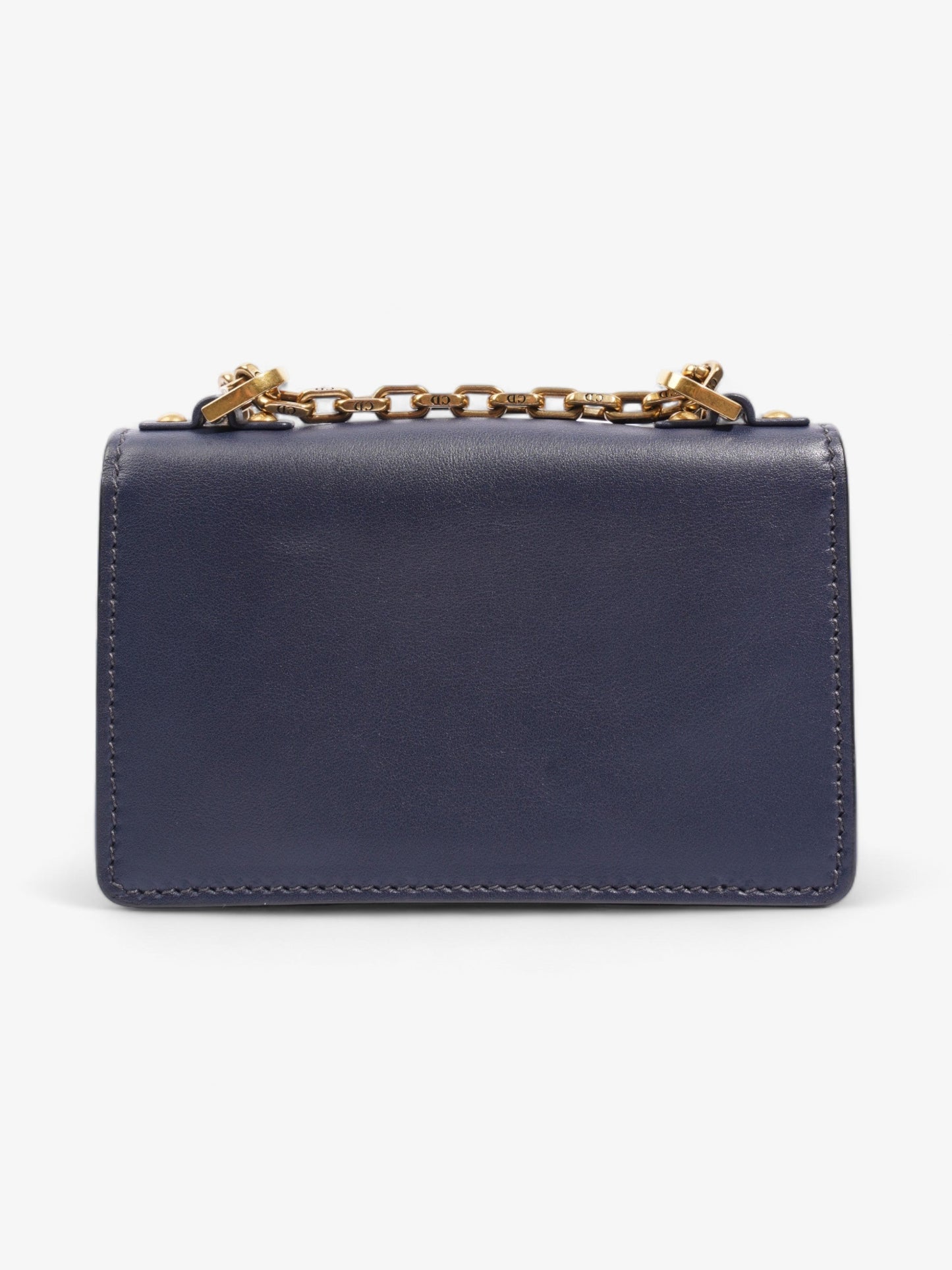 Christian Dior J'Adior Flap Chain Bag Navy Blue Calfskin Leather Mini