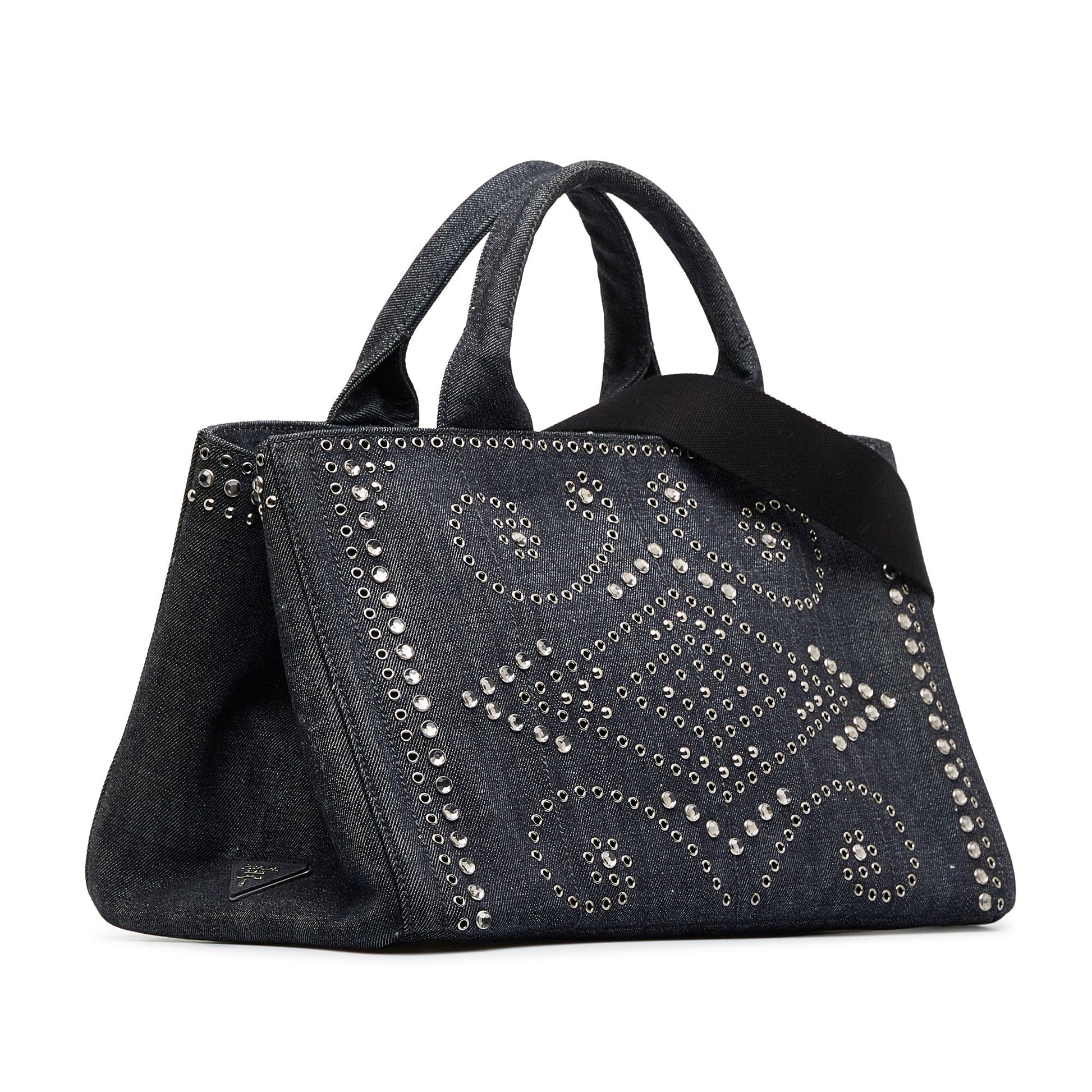 Prada Canapa Jeweled Satchel