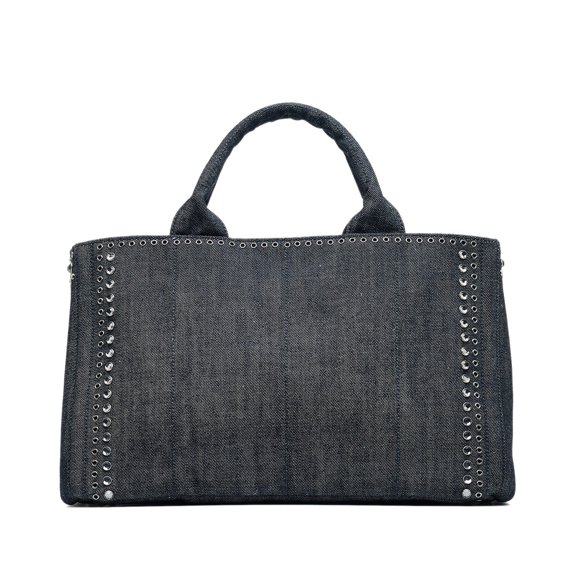 Prada Canapa Jeweled Satchel