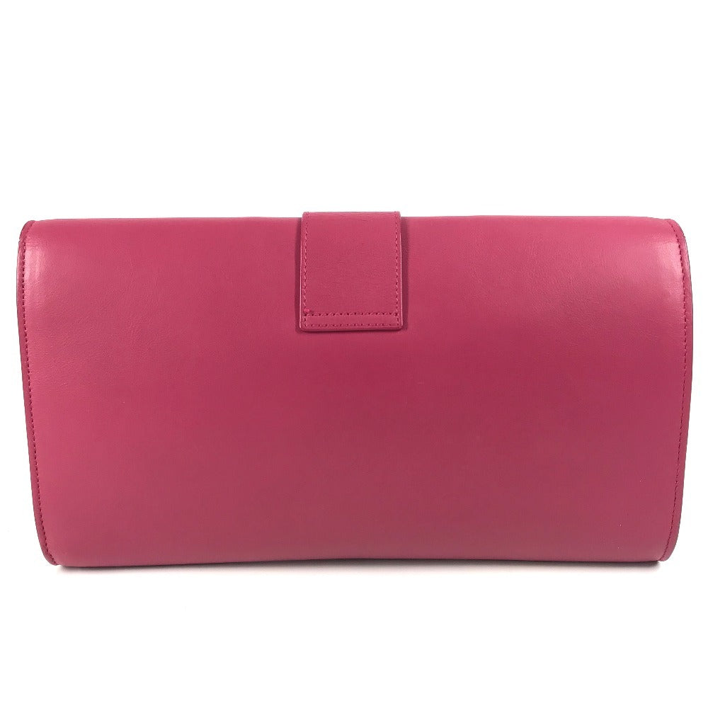 SAINT LAURENT Clutch bag 311213 leather pink Y line logo flap