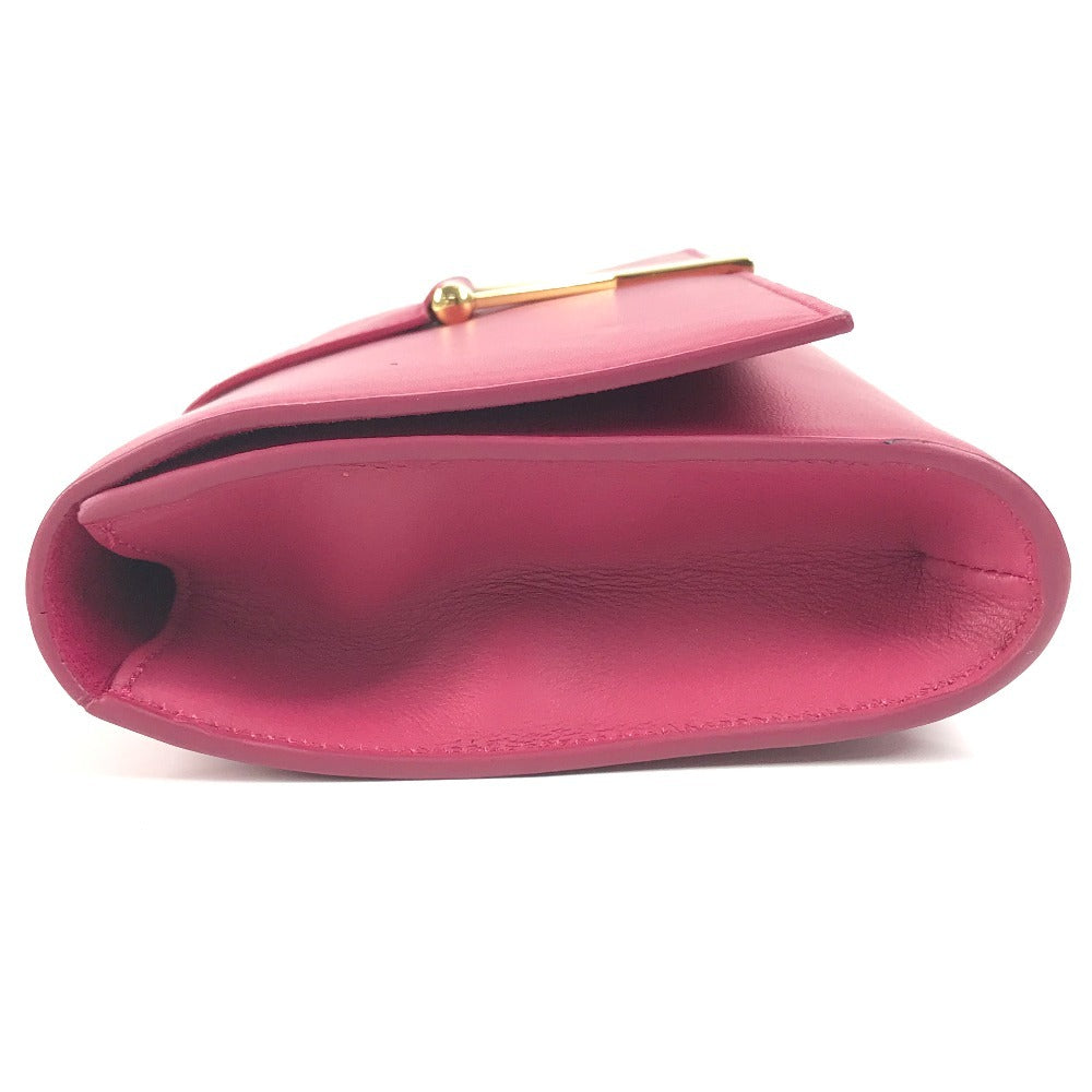SAINT LAURENT Clutch bag 311213 leather pink Y line logo flap