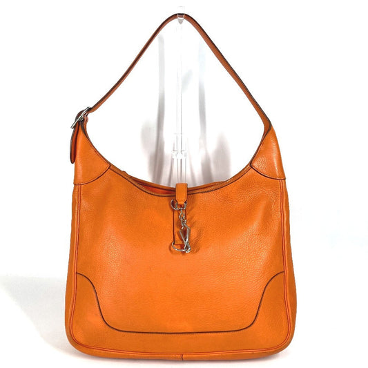 HERMES Shoulder Bag leather Orange Trim 35 Trim 35