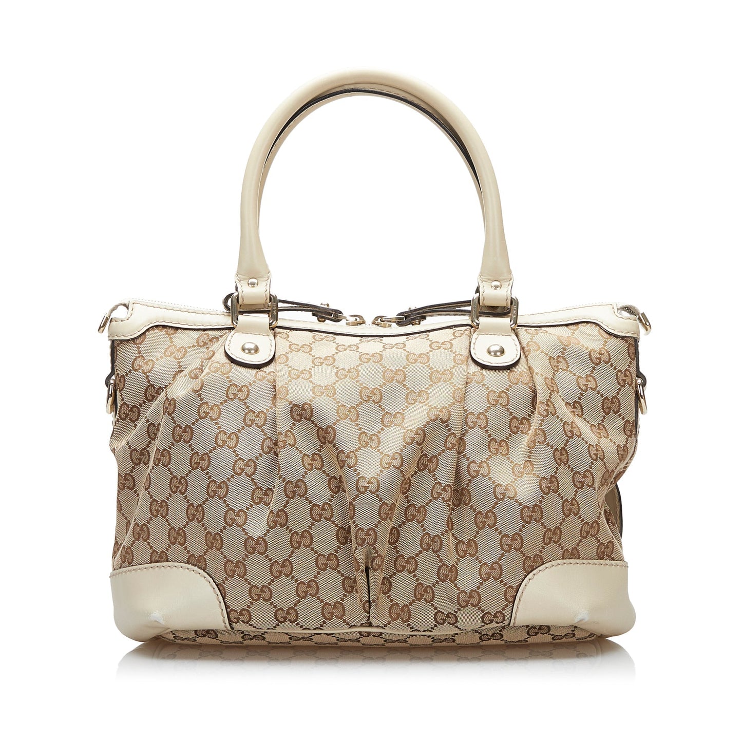 Gucci Sukey Leather Canvas Handbag