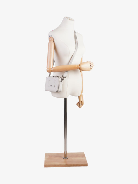 Christian Dior Double Zipped Messenger  Cream Leather