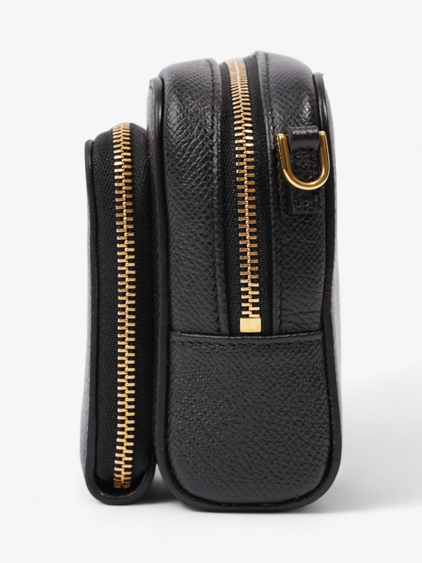 Christian Dior Caro Double Pouch Bag Black Leather