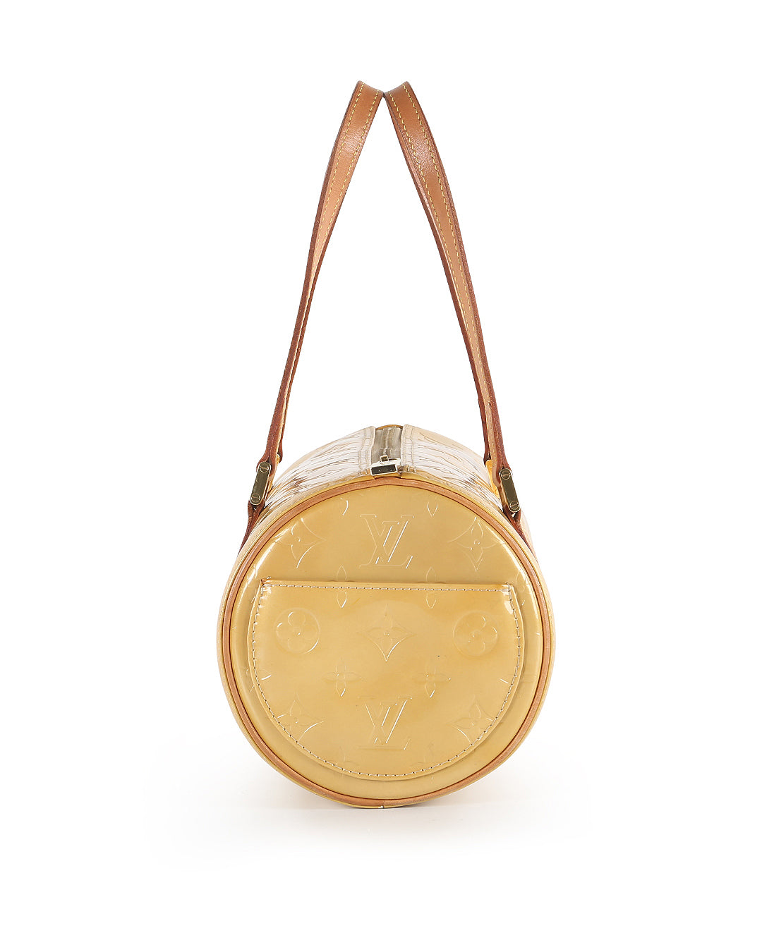 LOUIS VUITTON Yellow Monogram Vernis Papillon 30 Bedford Bag