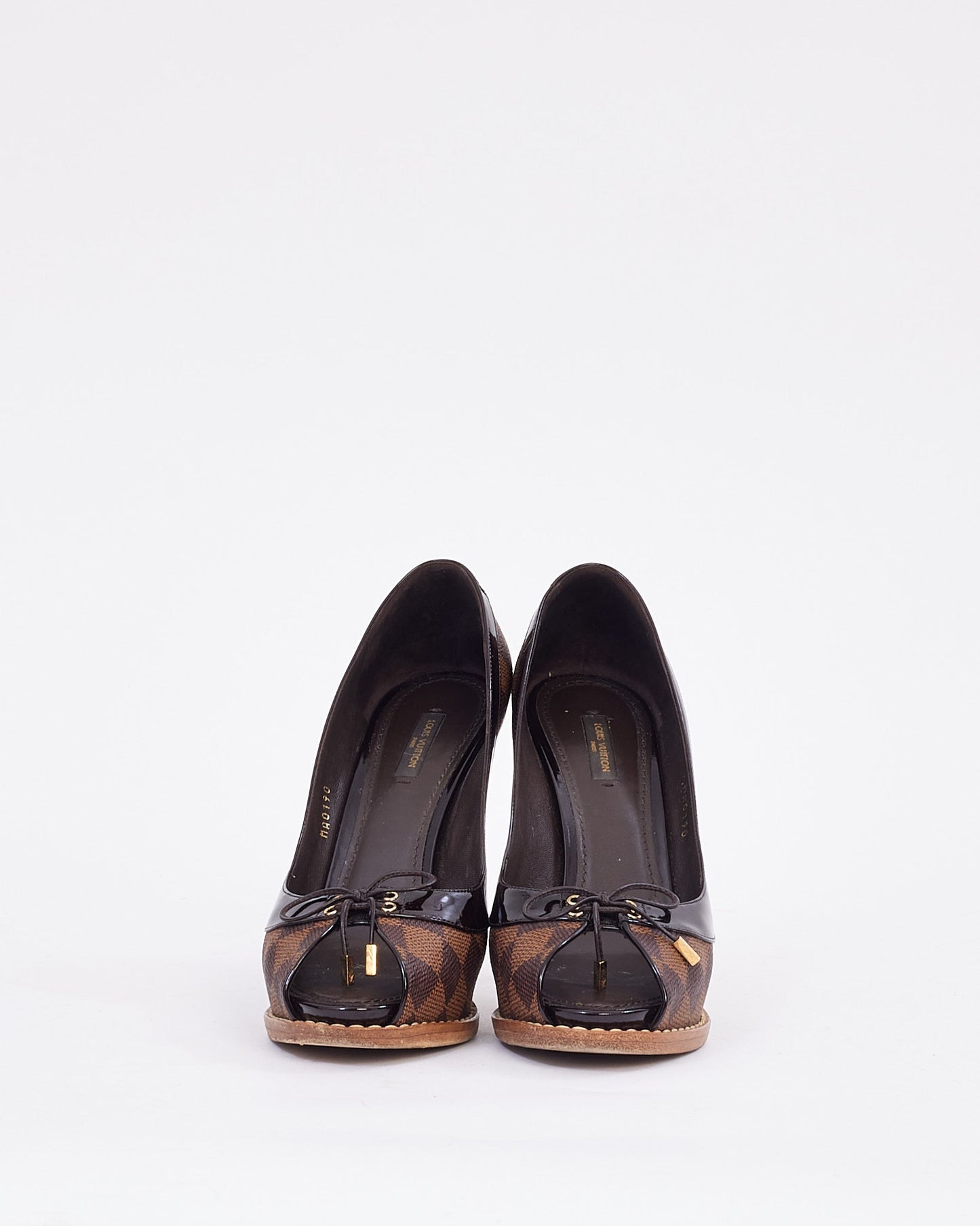 Louis Vuitton Damier Ebene Canvas Peep Toe Pumps - 40