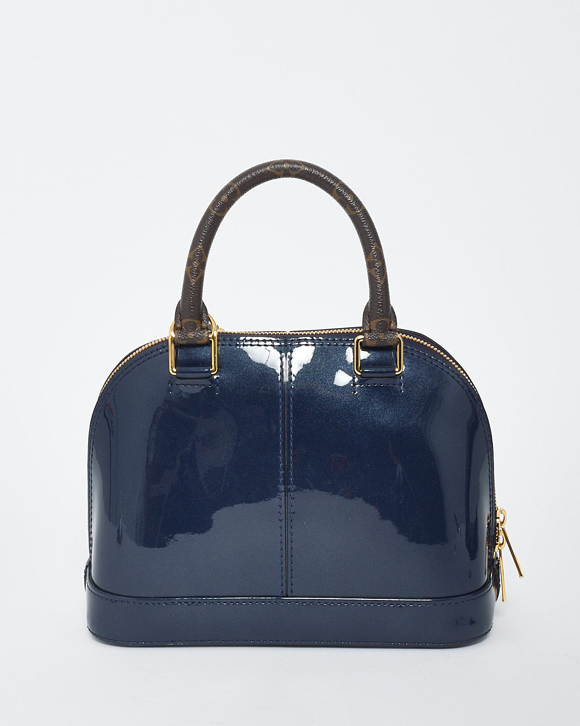 Louis Vuitton Dark Blue Vernis Lisse & Monogram Leather Alma BB Bag