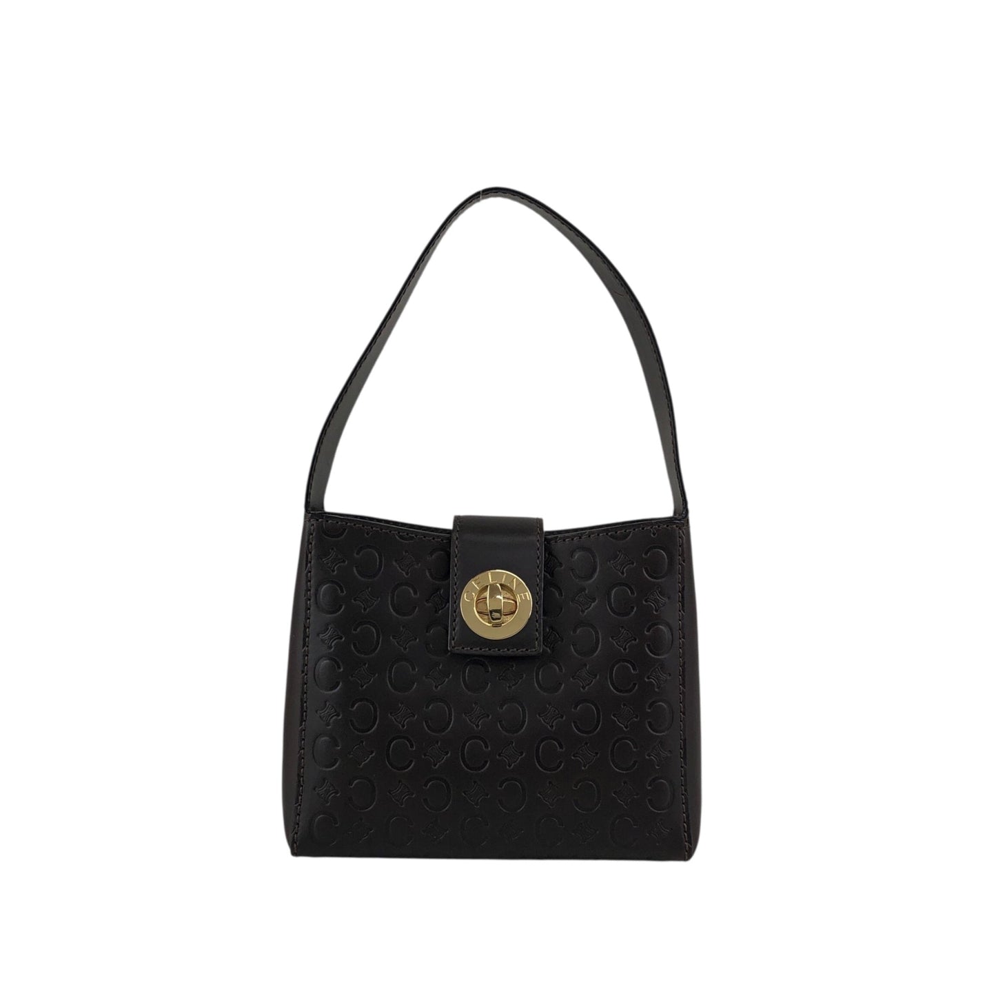 CELINE Turn Lock Small Handbag Brown 2h8bw4
