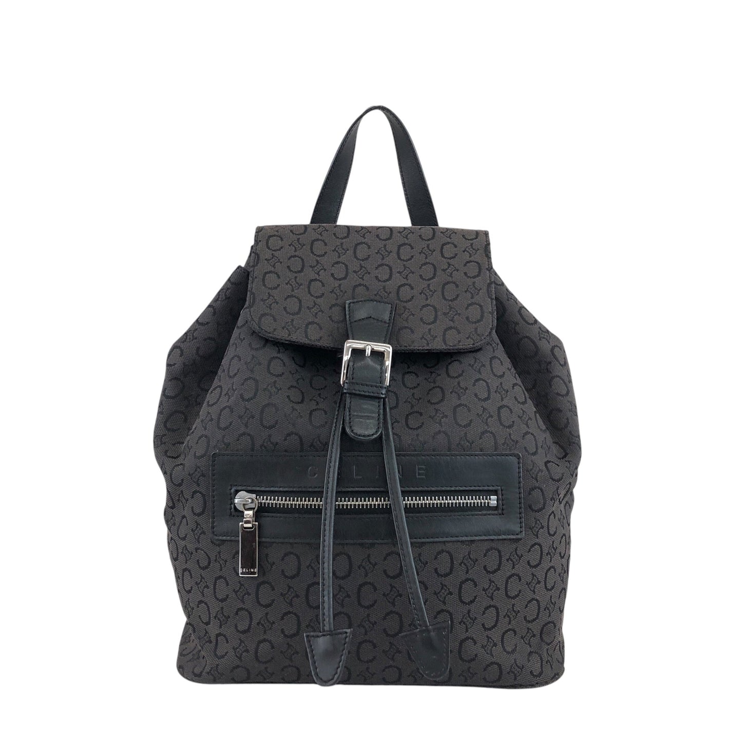 CELINE Front Buckl Backpack Black u4kmmj