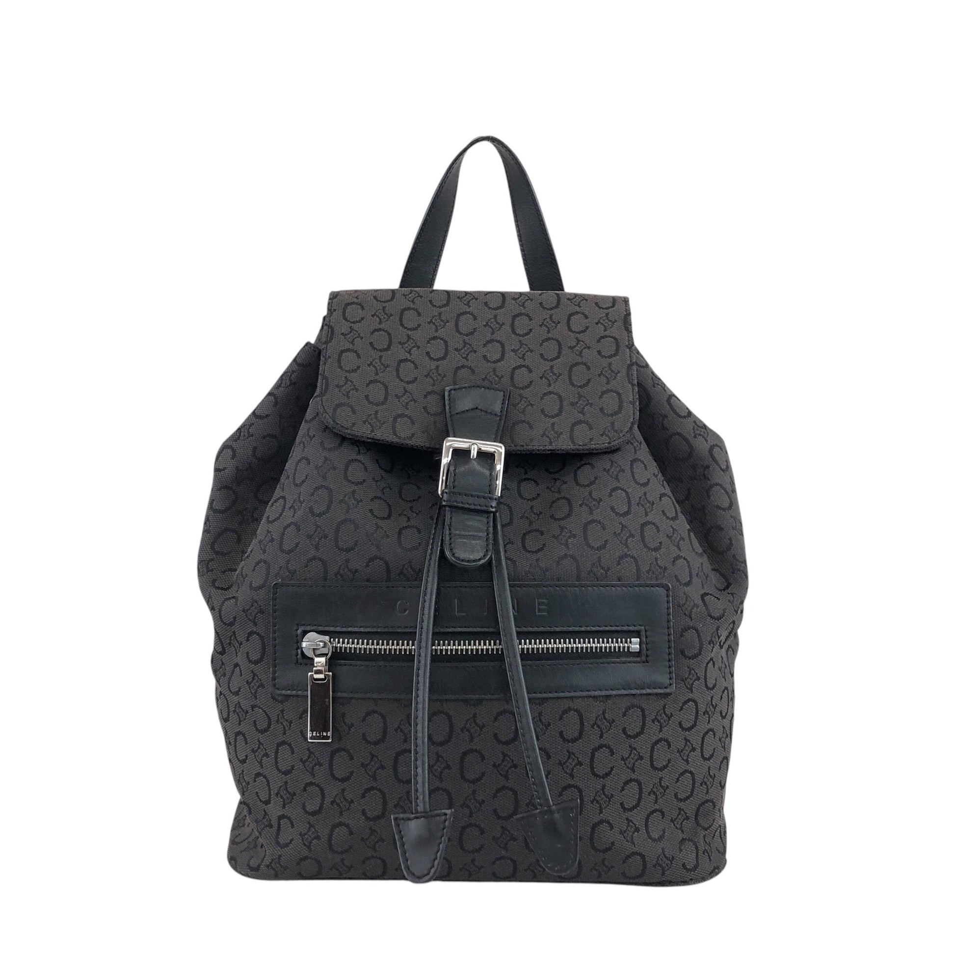 CELINE Front Buckl Backpack Black u4kmmj