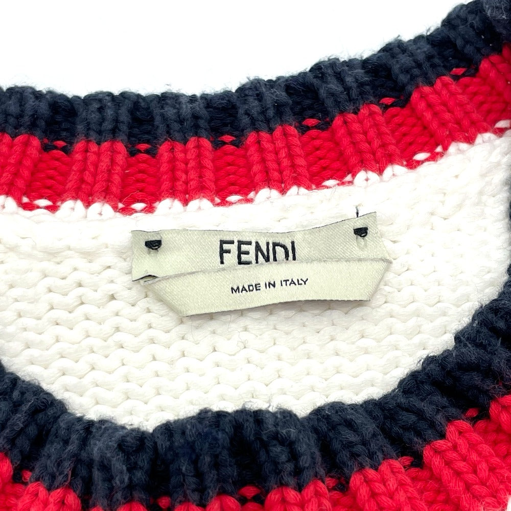 FENDI knit FAE137 cotton white logo Pullover knit Women 38