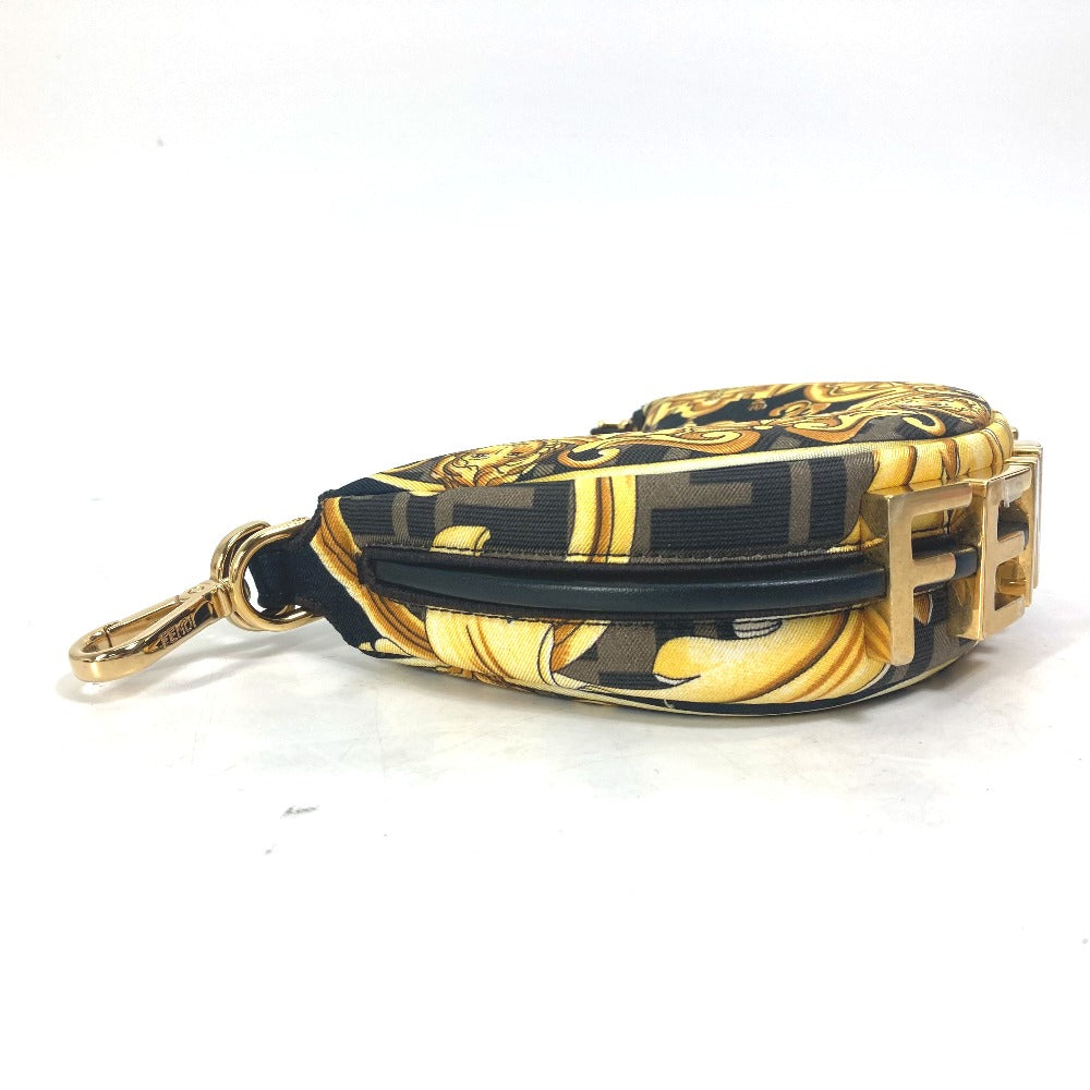 FENDI Handbag 7AS089 Nylon / leather yellow Nano Fendigraphy Fendace FENDACE Women