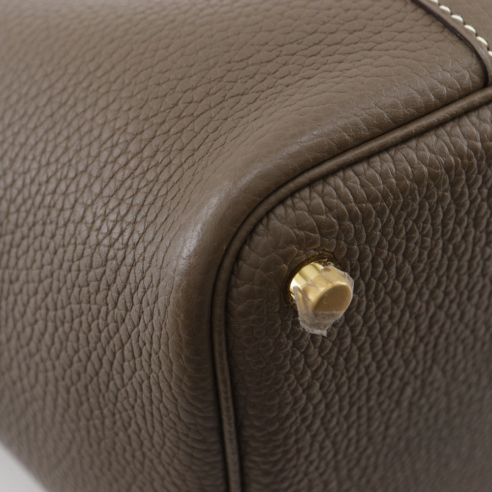 HERMES Handbag Taurillon Clemence Gold Metal Picotan Rock 18 PM