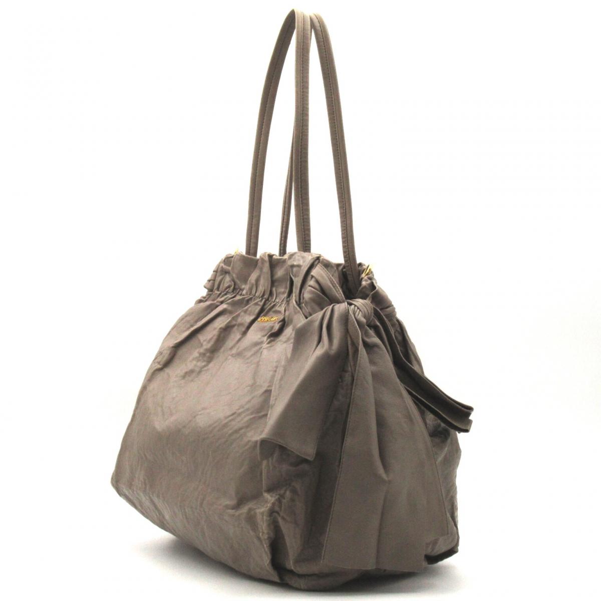 Prada Leather Drawstring Tote Bag