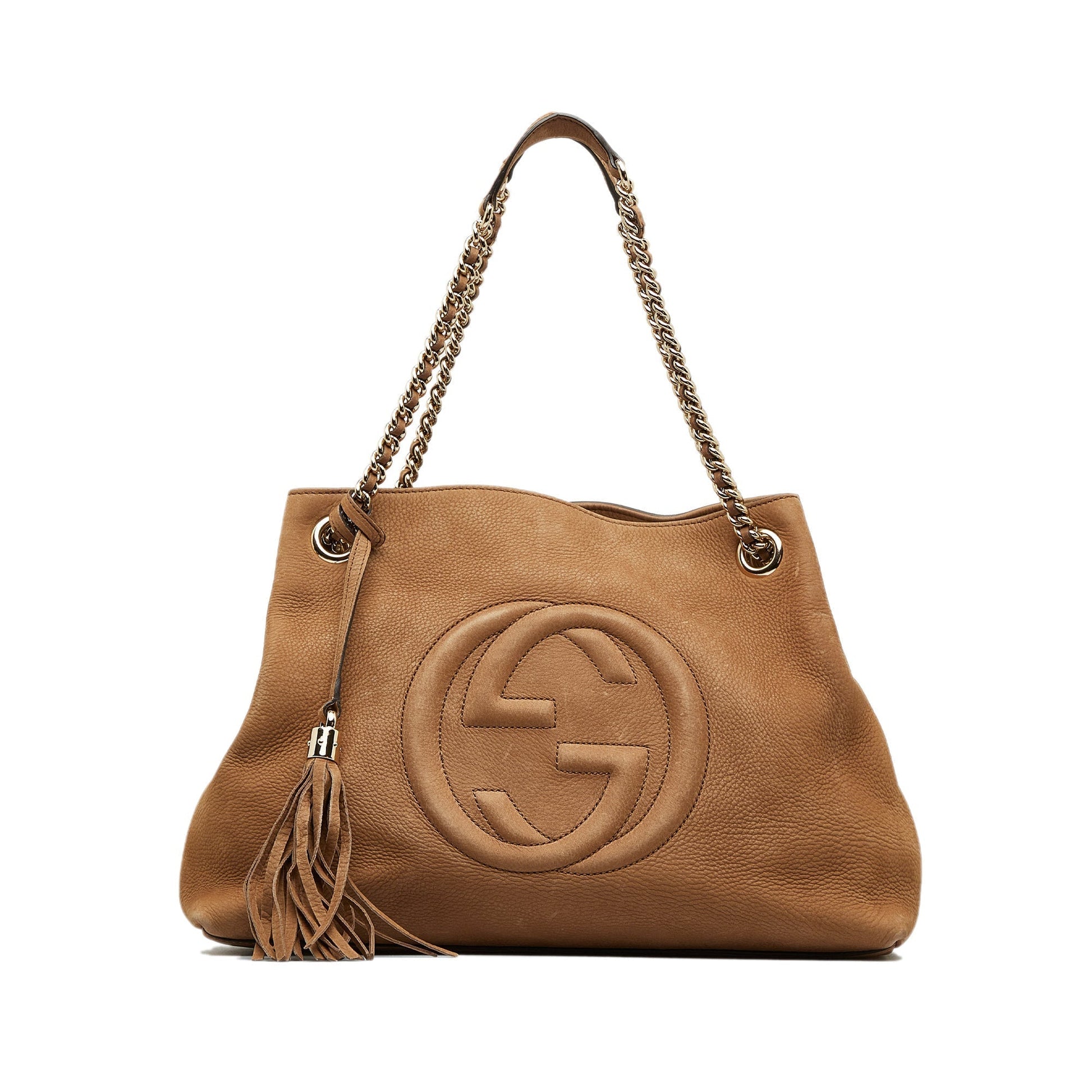 Gucci Soho Tan Leather Chain Tote