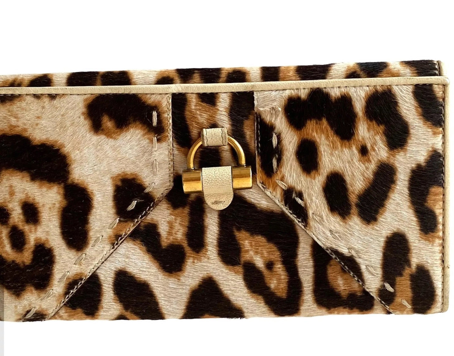 SAINT LAURENT MUSE PONY HAIR LEOPARD PORTEFEUILLE WALLET