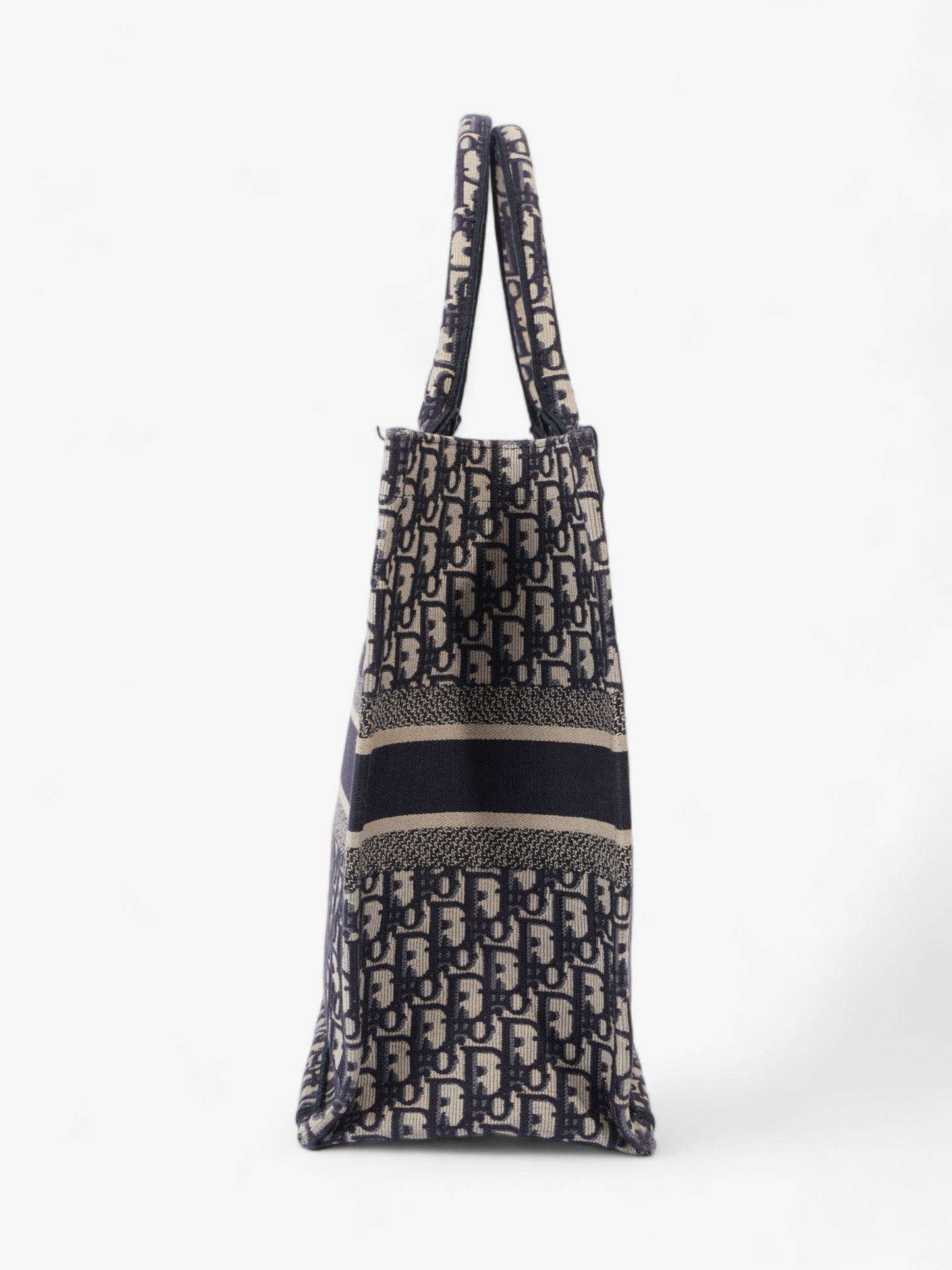 Christian Dior Book Tote Ecru / Blue Oblique Canvas Large