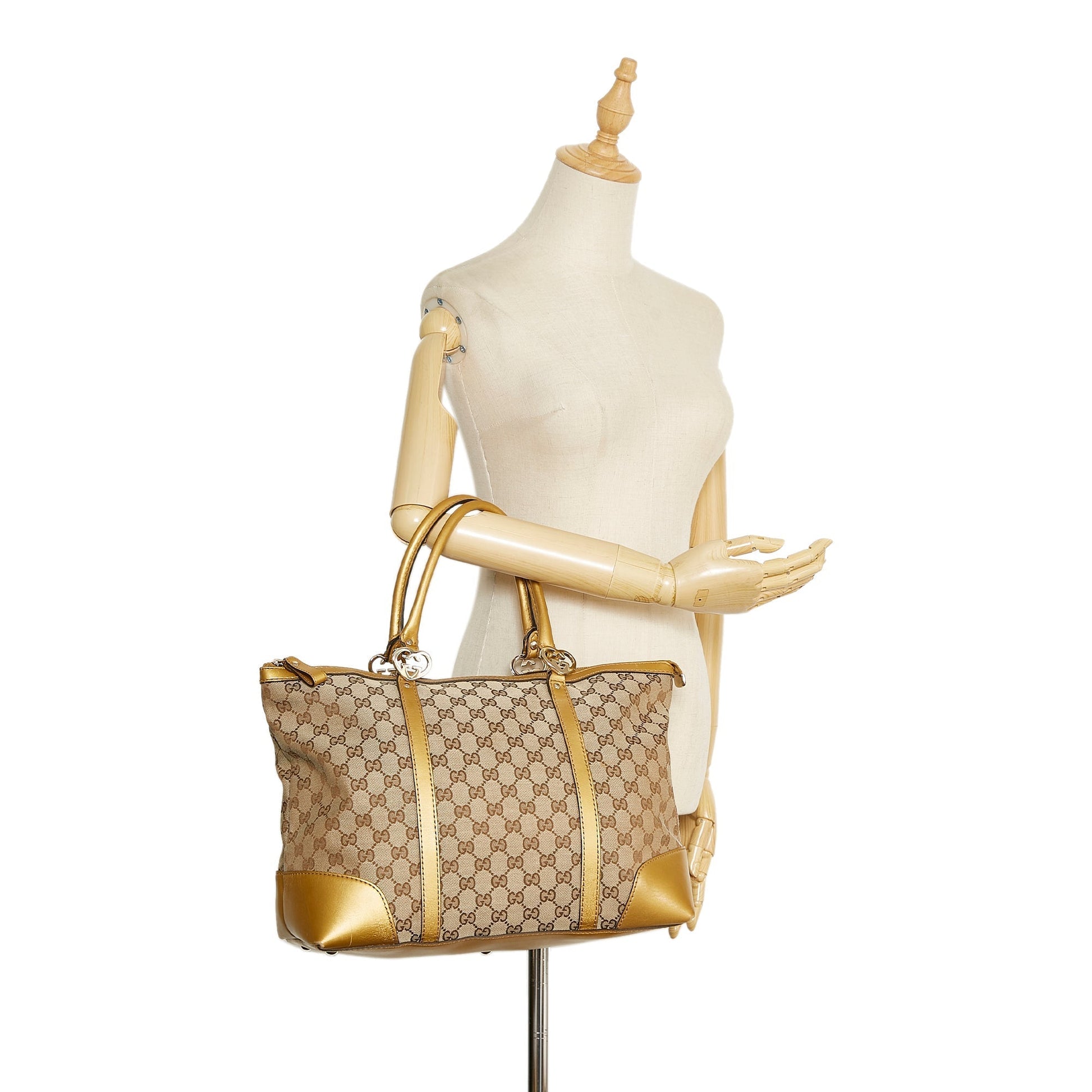 Gucci Leather Canvas Tote Style 35