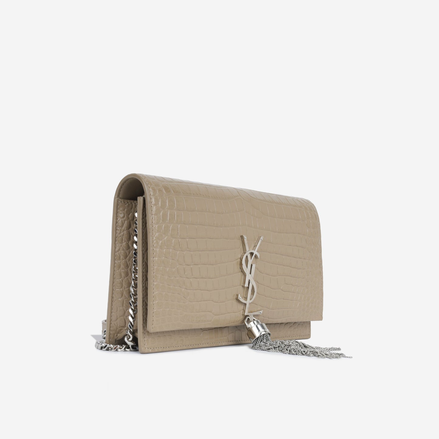 Saint Laurent Kate Tassel WOC - Croc Embossed