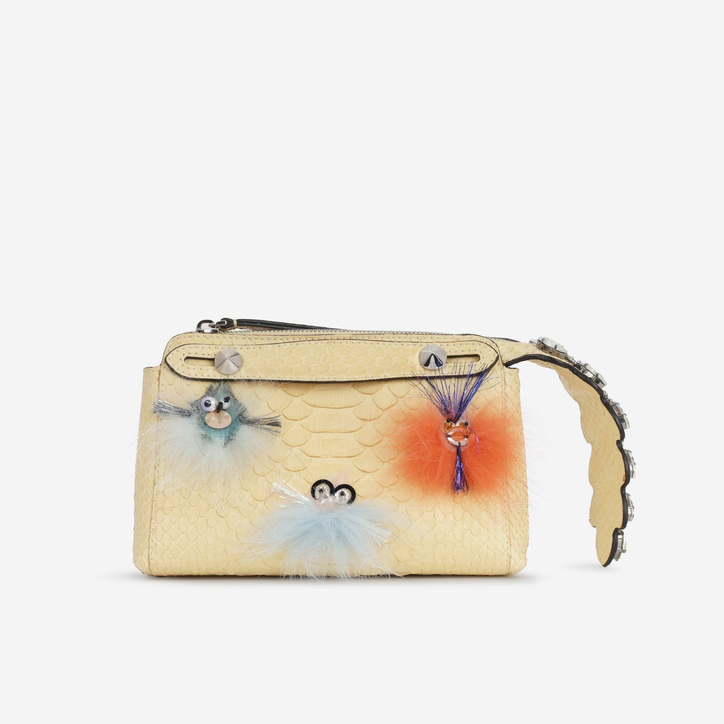 Fendi Fendi - Mini By The Way - Embellished Baby Yellow Python SHW