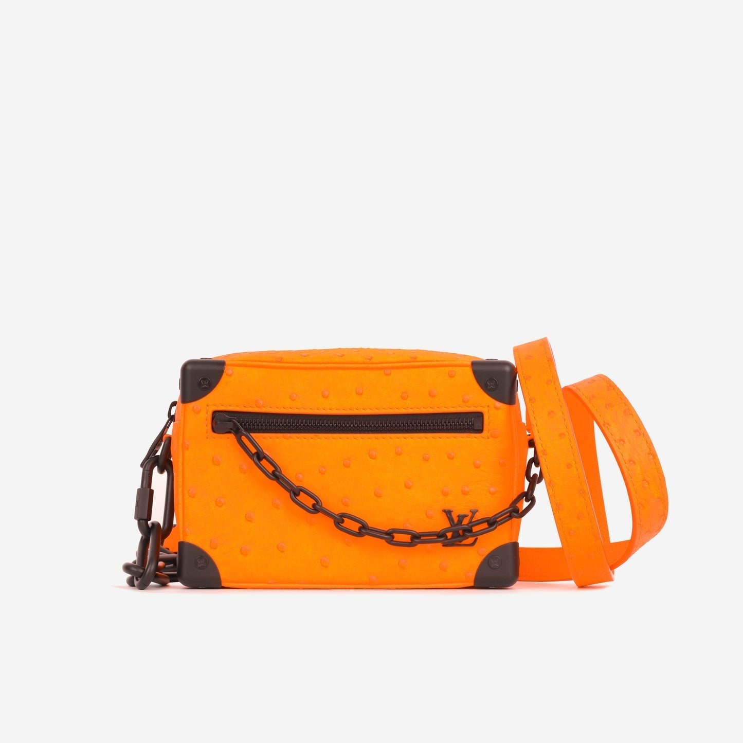 Louis Vuitton Louis Vuitton - Mini Soft Trunk - Neon Orange Ostrich BHW