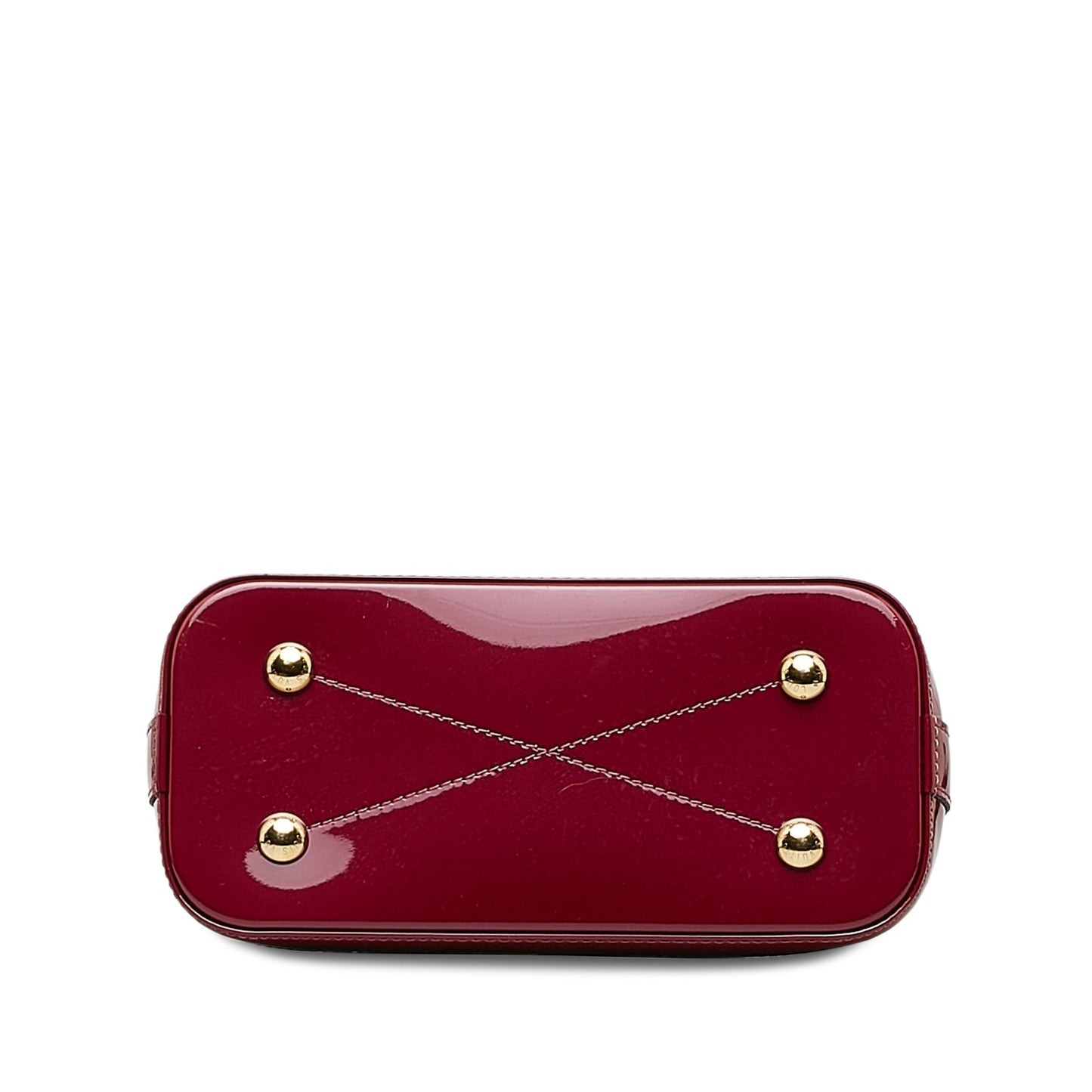 Red Louis Vuitton Vernis Miroir Alma BB Satchel