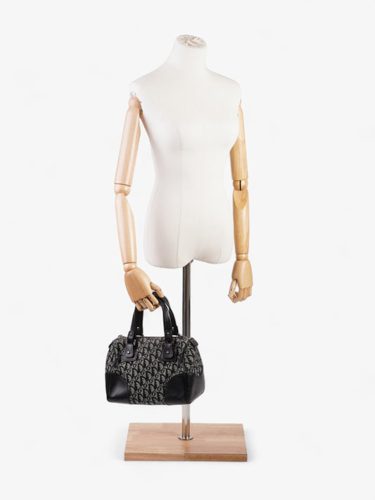 Christian Dior Boston Black Diorissimo Canvas Small