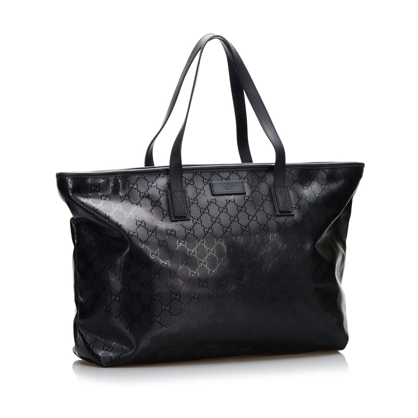 Gucci Black Leather Canvas Tote Style 11