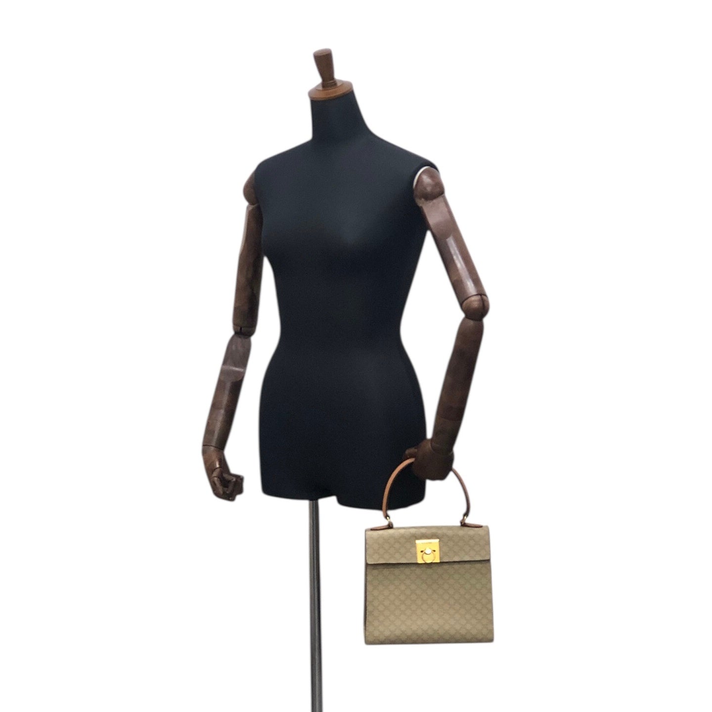 CELINE Macadam Gancini Handbag Beige
