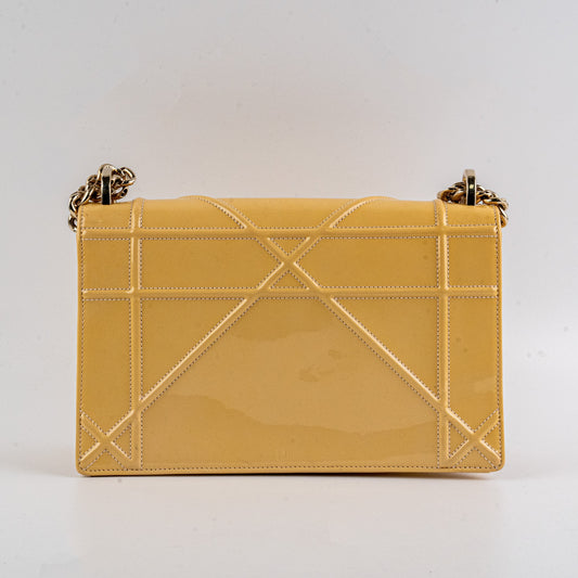 Christian Dior Diorama Medium Patent Shoulder Bag Yellow