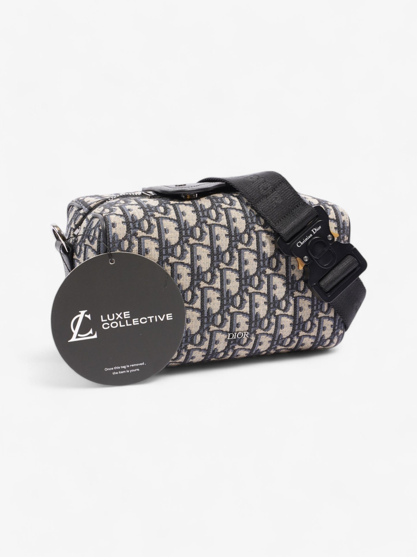 Christian Dior Lingot Duffle Black Oblique / Beige Canvas