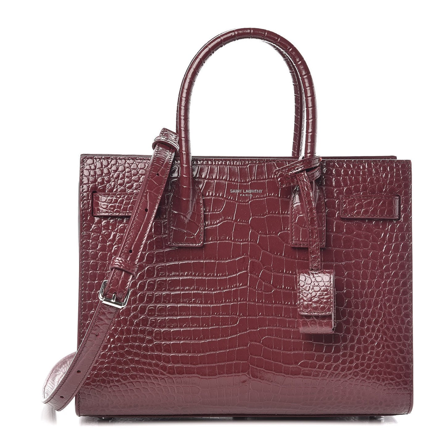 SAINT LAURENT SAC DE JOUR BABY IN EMBOSSED CROCODILE SHINY LEATHER