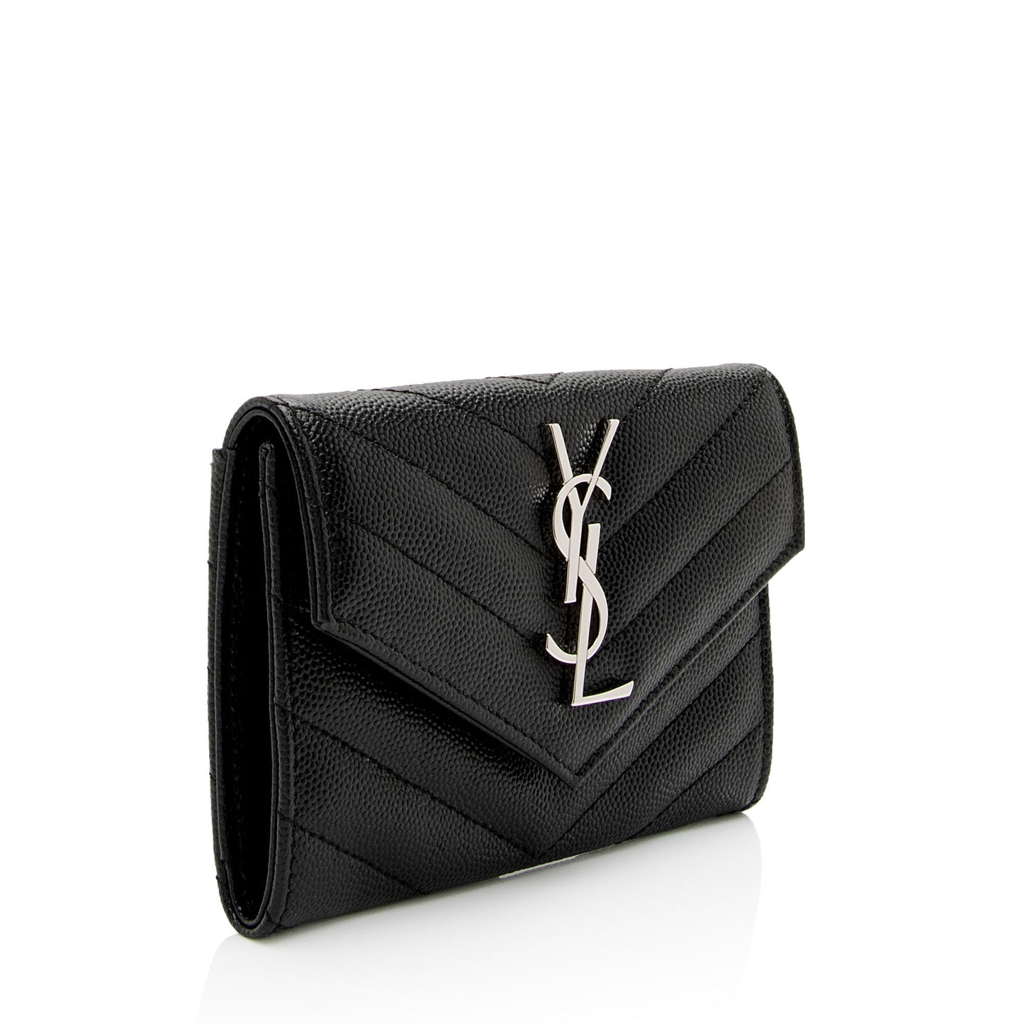 Luxury Saint Laurent Trending 2026 Matelasse Grain de Poudre Monogram Envelope Small Wallet (SHF-IW3B5H)