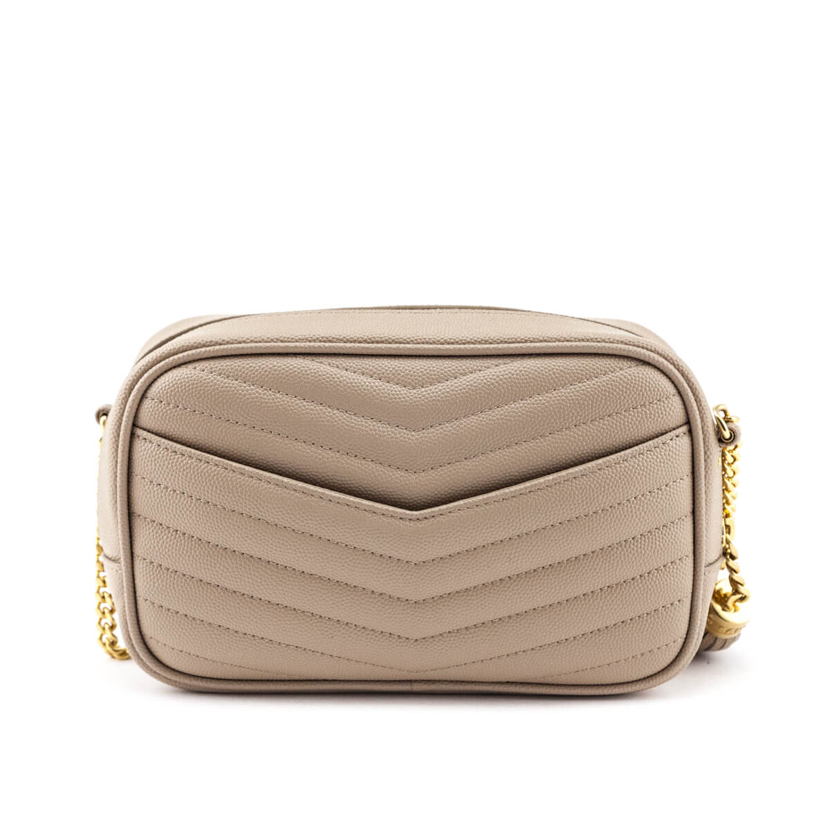Luxury Saint Laurent Trending 2026 Beige Grain De Poudre Matelasse Monogram Mini Lou Camera Bag