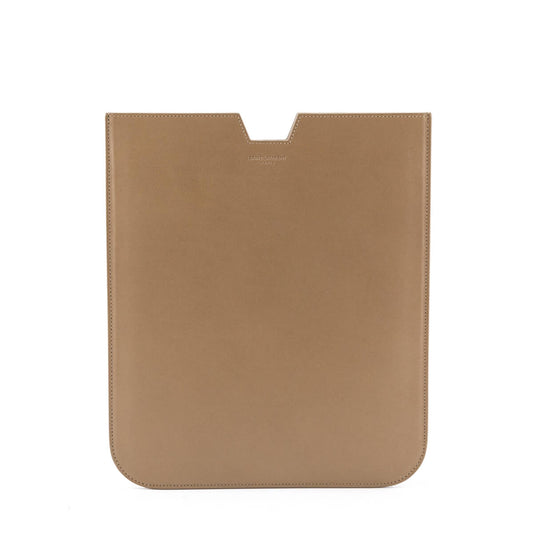 Luxury Saint Laurent Trending 2026 Beige Smooth Calfskin iPad Case