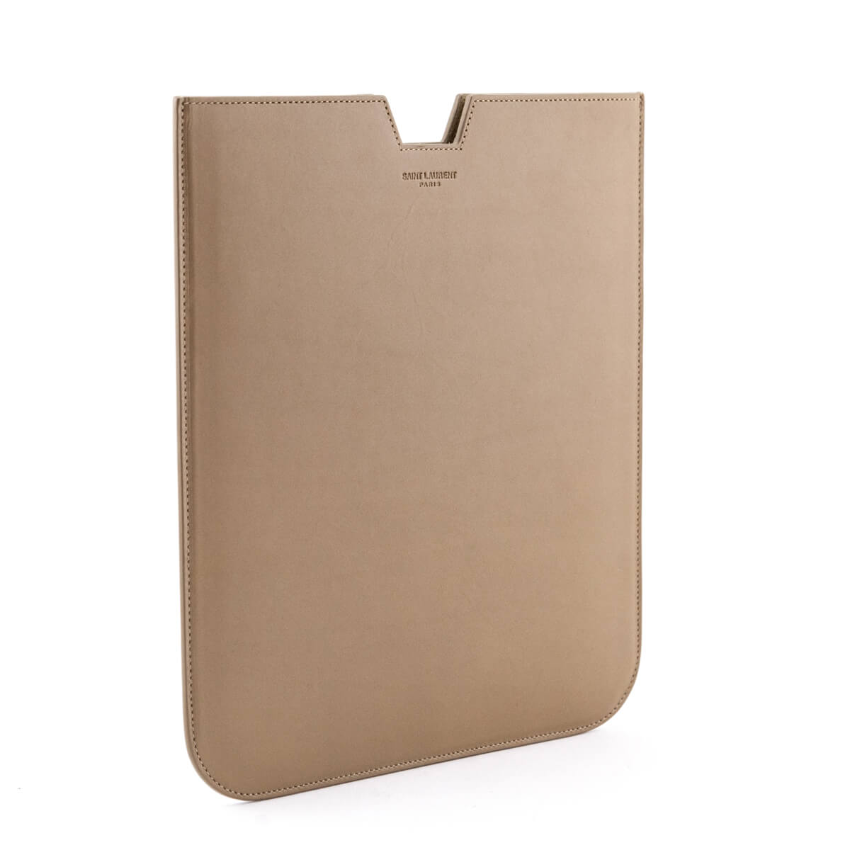 Luxury Saint Laurent Trending 2026 Beige Smooth Calfskin iPad Case