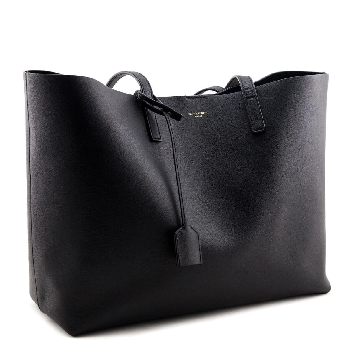 Luxury Saint Laurent Trending 2025 Black Calfskin Large Shopping Tote