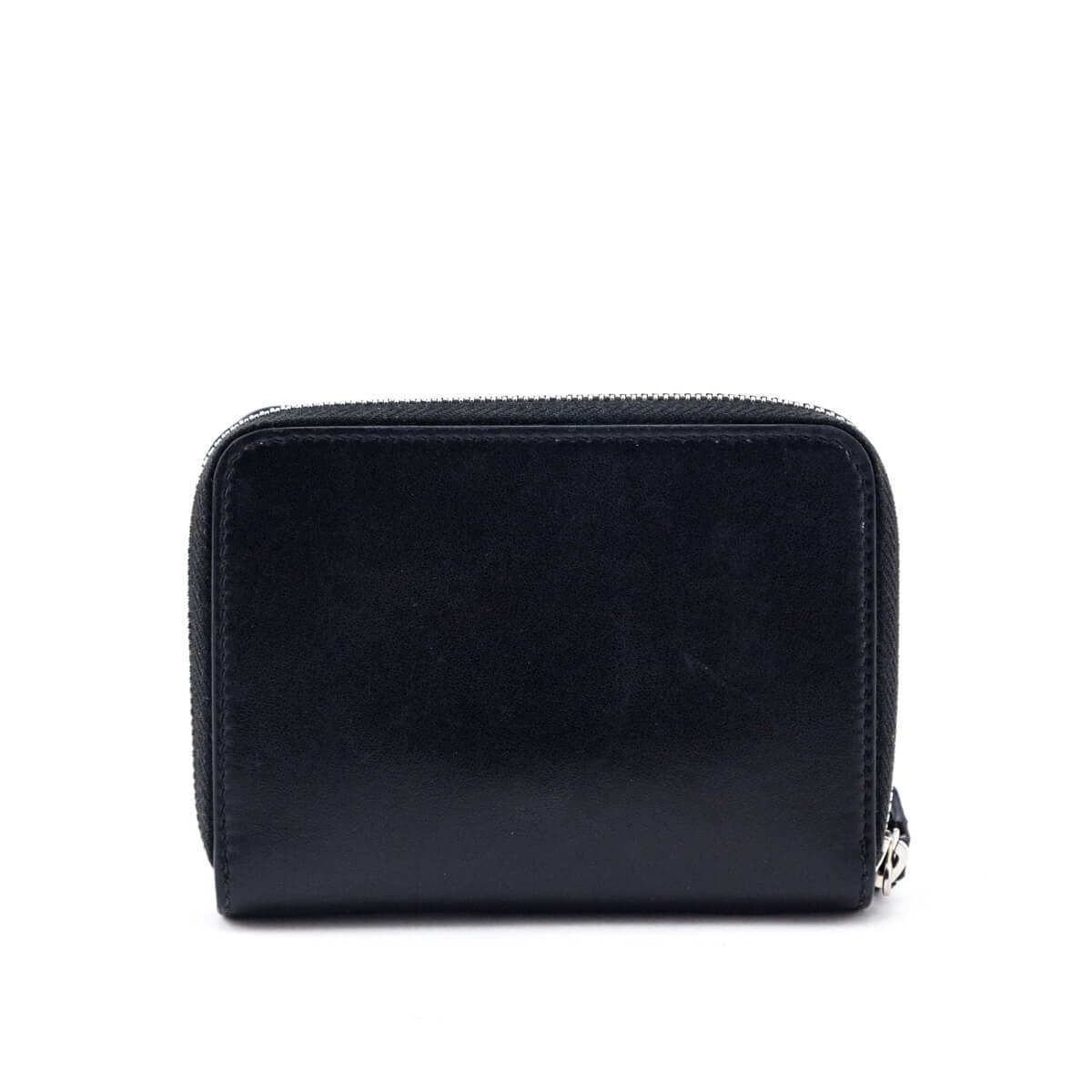 Luxury Saint Laurent Trending 2026 Black Calfskin Love Patch Zipped Compact Wallet