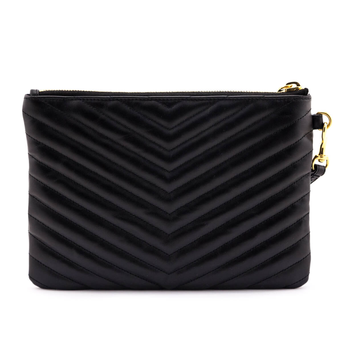 Luxury Saint Laurent Trending 2025 Black Calfskin Matelasse Cassandre Monogram A5 Pouch