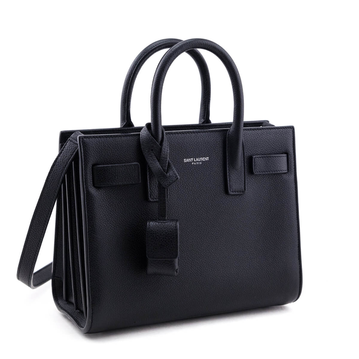 Luxury Saint Laurent Trending 2025 Black Calfskin Nano Sac De Jour Bag