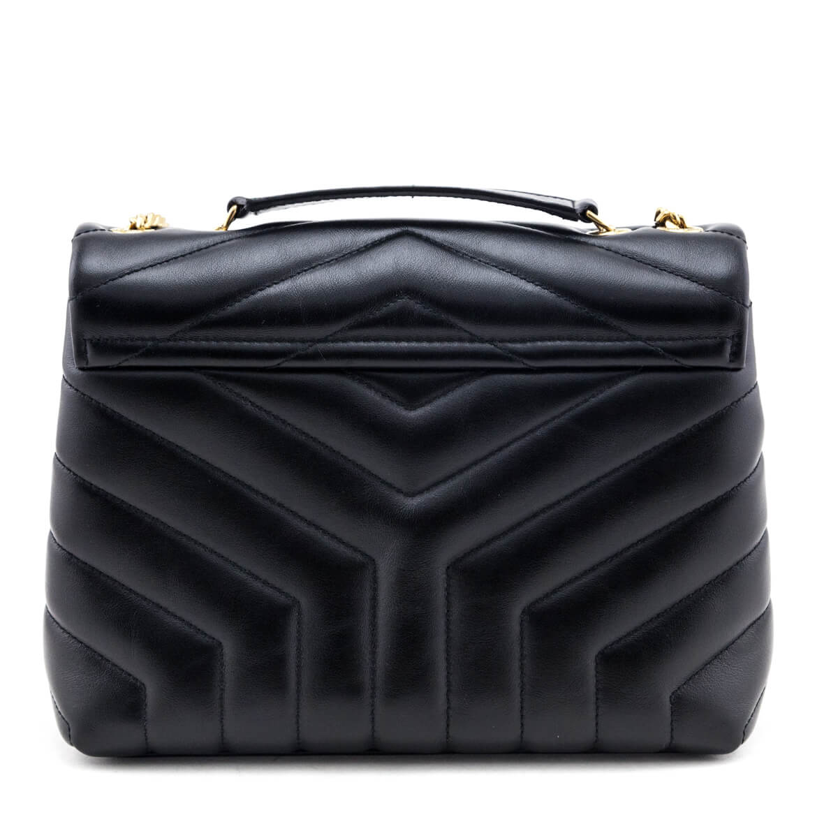 Luxury Saint Laurent Trending 2025 Black Calfskin Y Quilted Monogram Small Loulou Chain Satchel