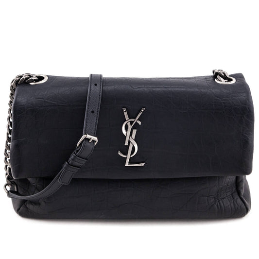 Luxury Saint Laurent Trending 2025 Black Crocodile Embossed Medium West Hollywood Bag