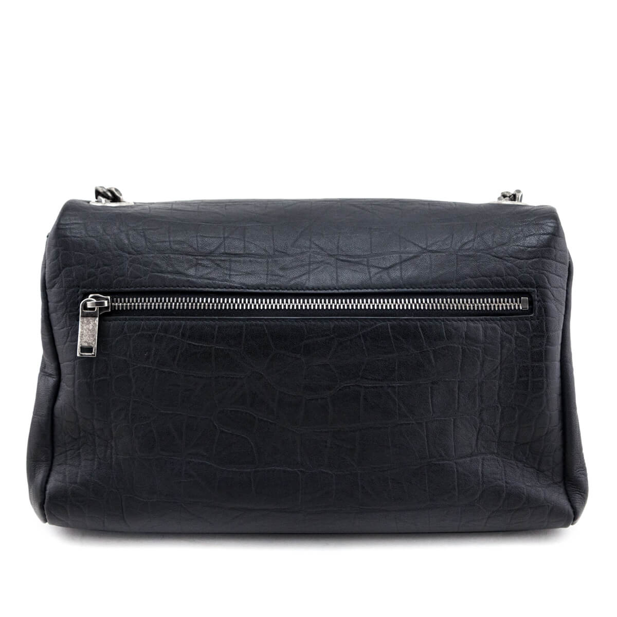 Luxury Saint Laurent Trending 2025 Black Crocodile Embossed Medium West Hollywood Bag