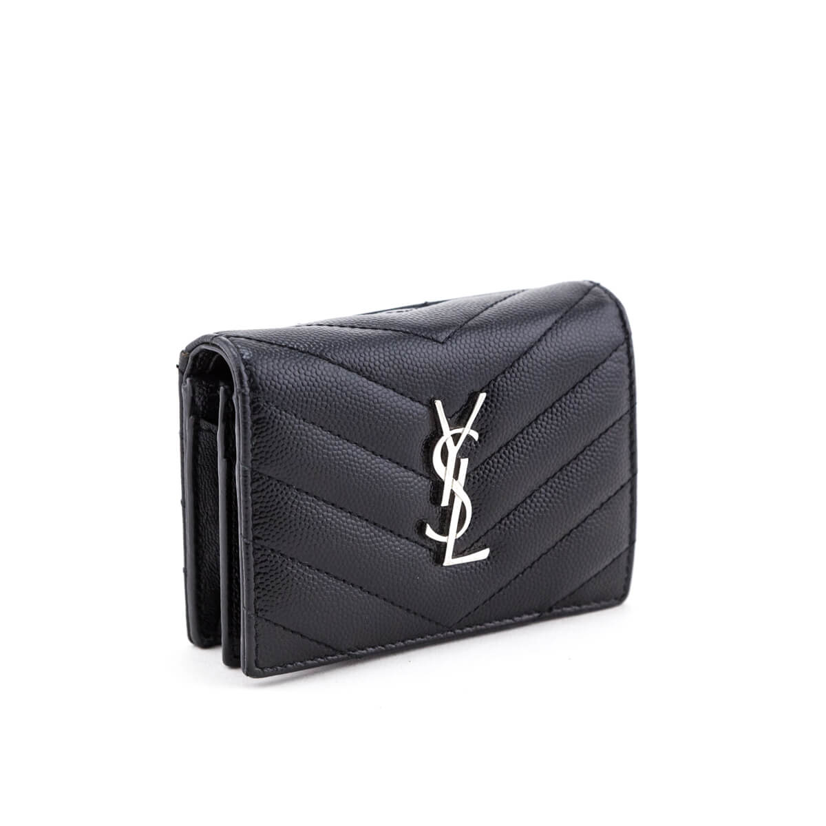 Luxury Saint Laurent Trending 2026 Black Grain De Poudre Monogram Card Case
