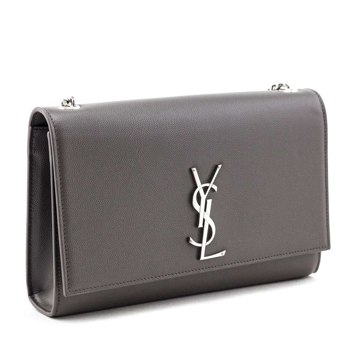 Luxury Saint Laurent Trending 2025 Earth Grey Grain De Poudre Medium Chain Kate Bag