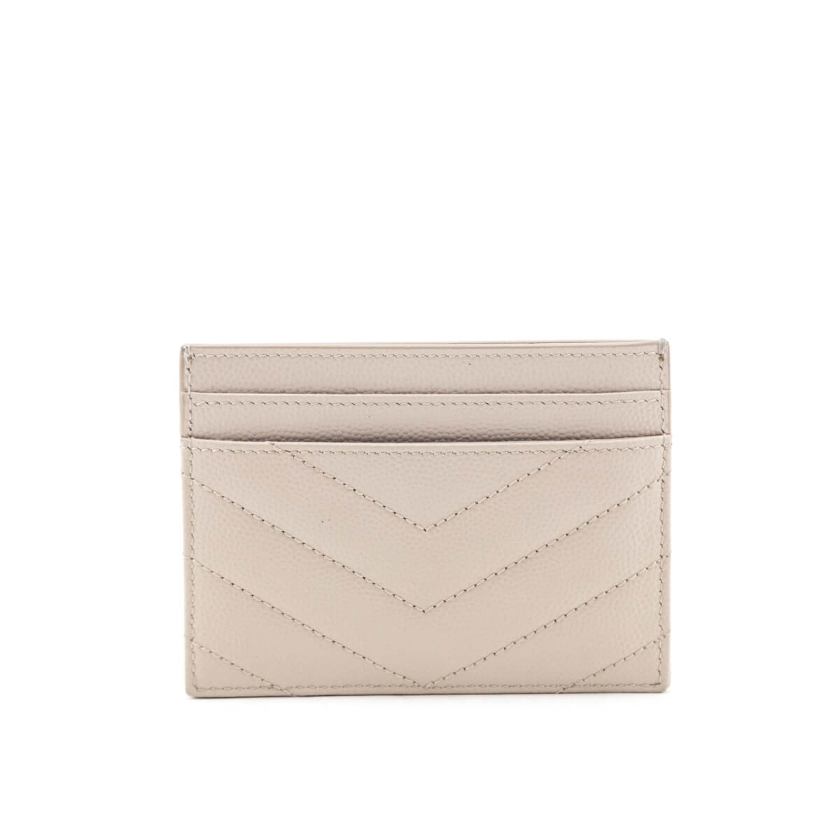 Luxury Saint Laurent Trending 2026 Light Taupe Grain De Poudre Matelasse Chevron Cassandre Card Case