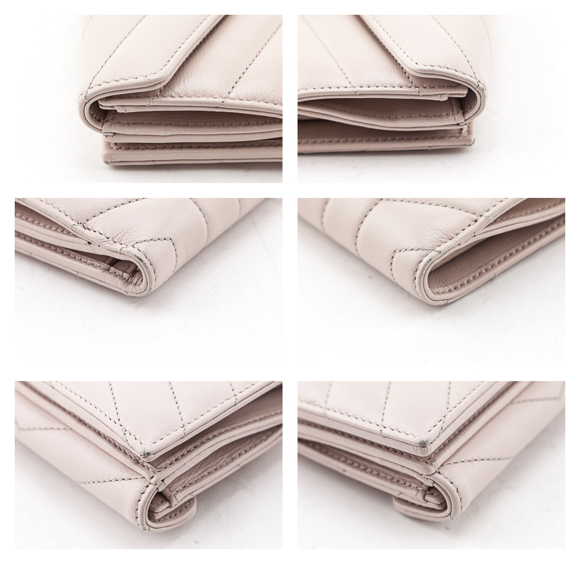 Luxury Saint Laurent Trending 2026 Marble Pink Matelasse "Y" Lambskin Loulou Compact Wallet